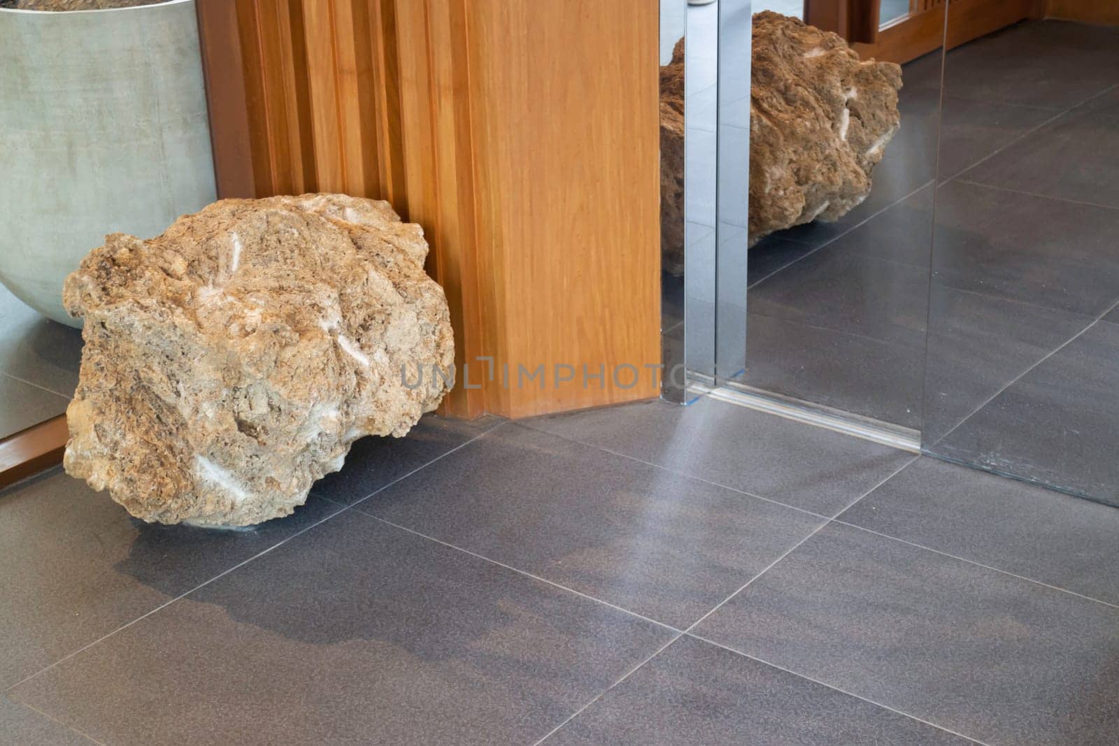 Stone decorated in lobby room, stock photo