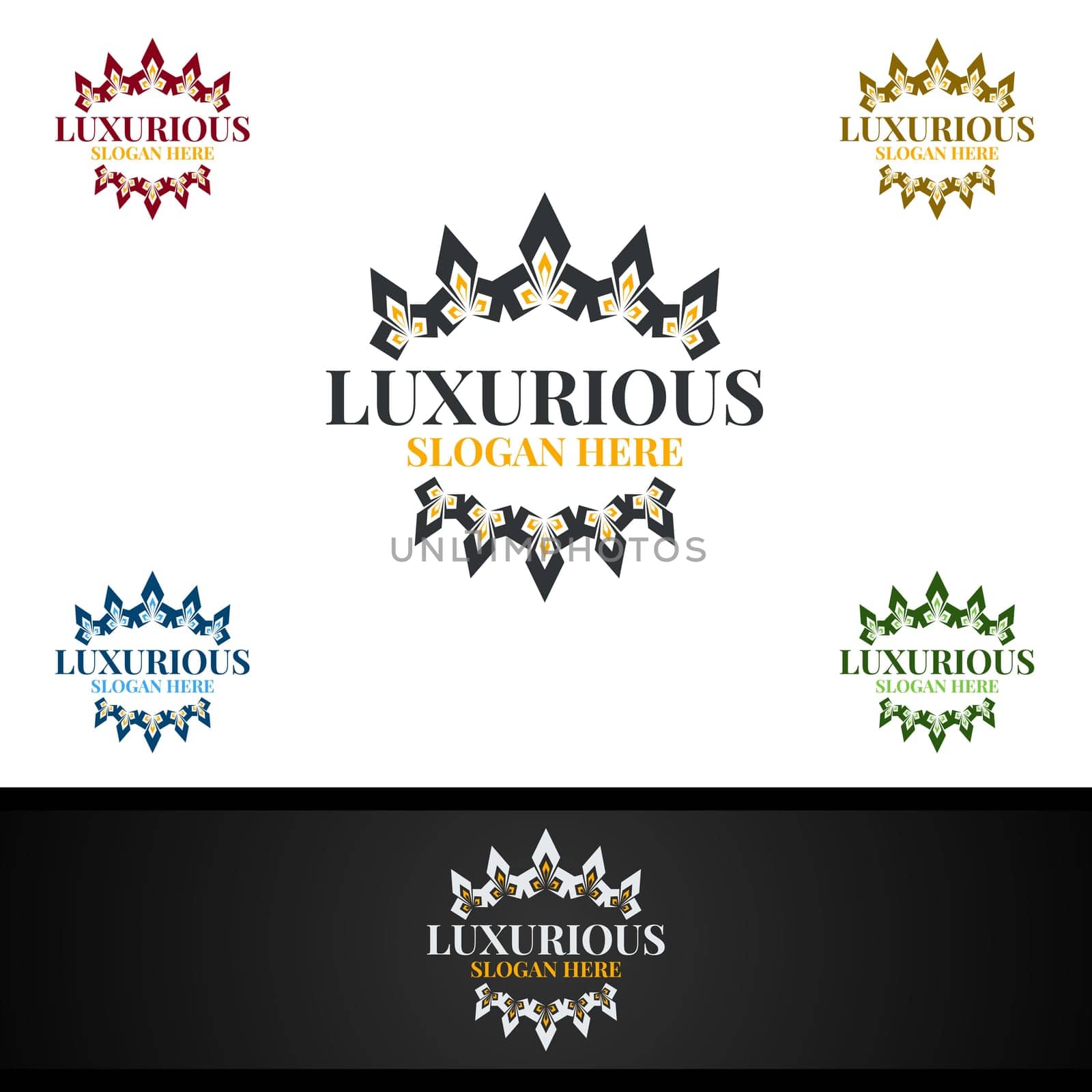 Crown Luxurious Royal Logo for Jewelry, Wedding, Hotel or Fashion Design