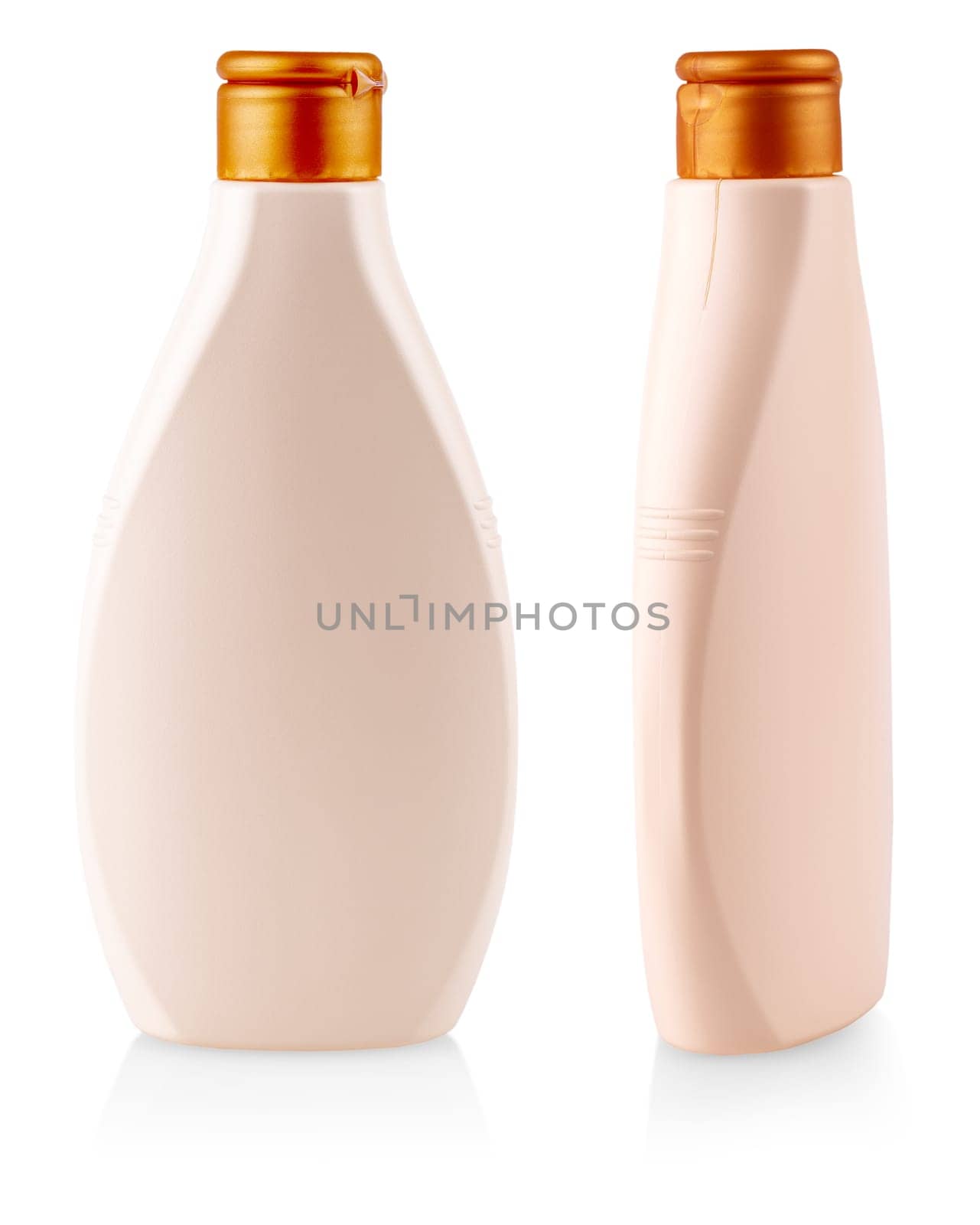 The plastic shampoo or shower gel bottle with clipping path