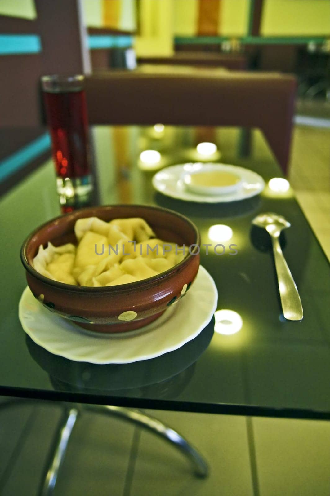 Simple meal served in pot in small cafe