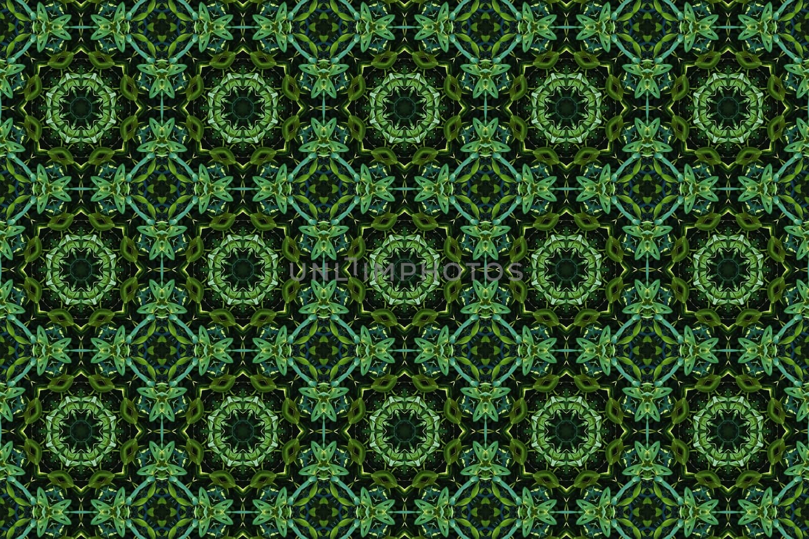 green kaleidoscopic patterns, abstract background for design