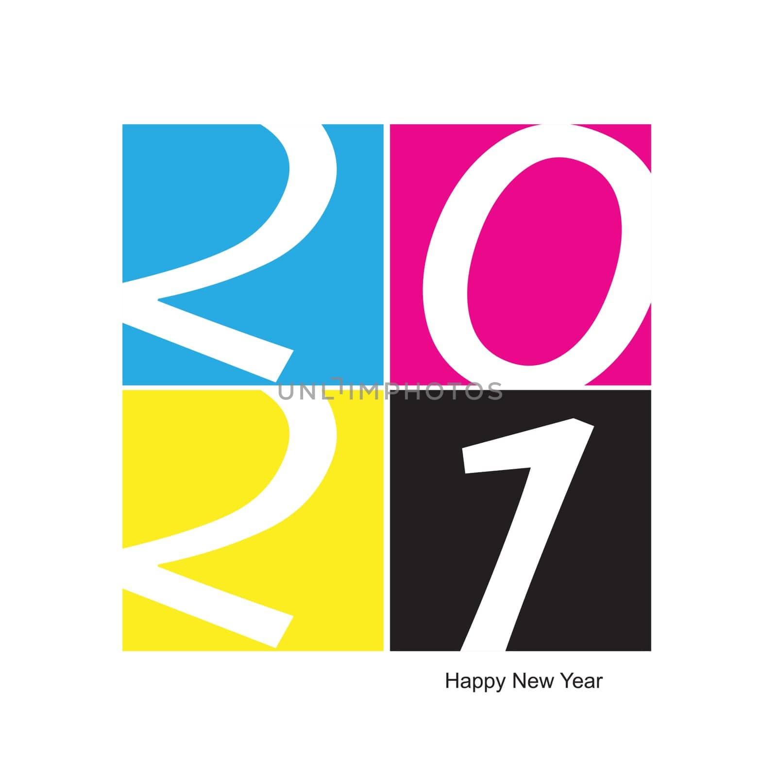 2021 Happy New Year CMYK Printing background, Vector illustration