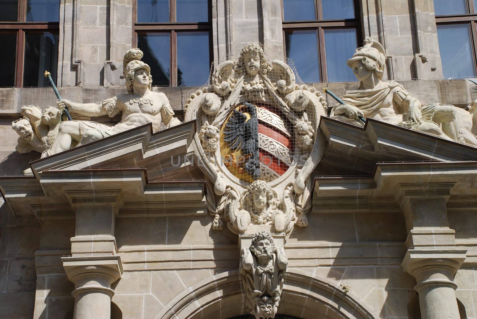 The Nuremberg coat of arms at the historic Old Town Hall,the Wolffschen Bau.