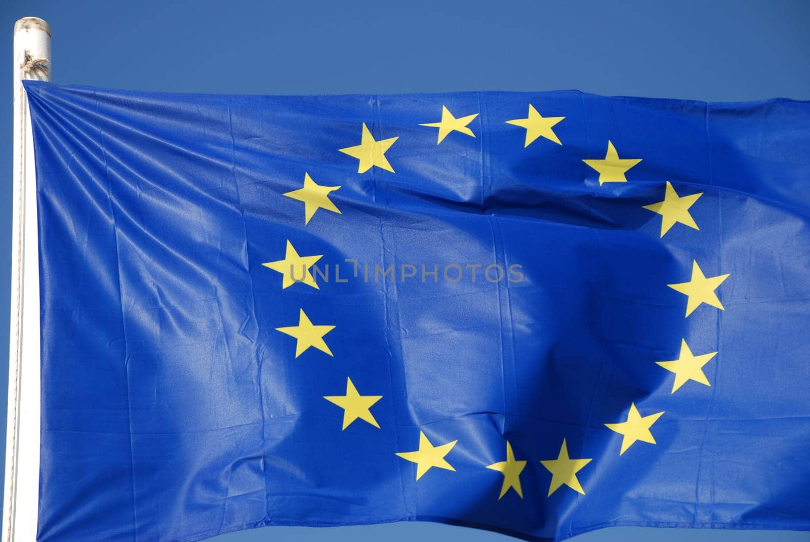 The blue flag of the European Union