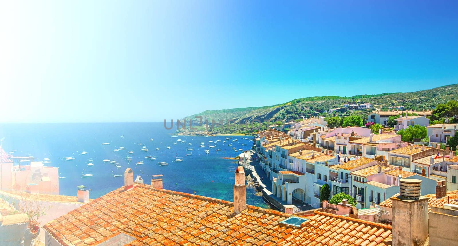 Spain. Catalonia. Cadaques on the Costa Brava. The famous tourist city of Spain. Nice view of the sea. City landscape.