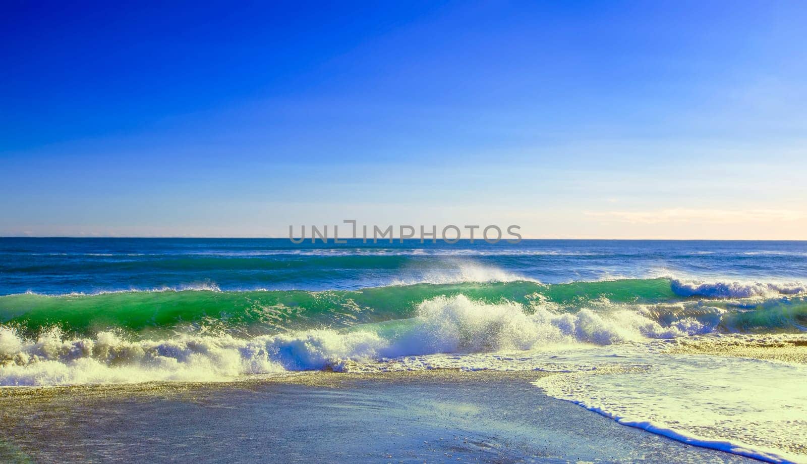 The Landscape summer beach background, with sunny sky at the sea