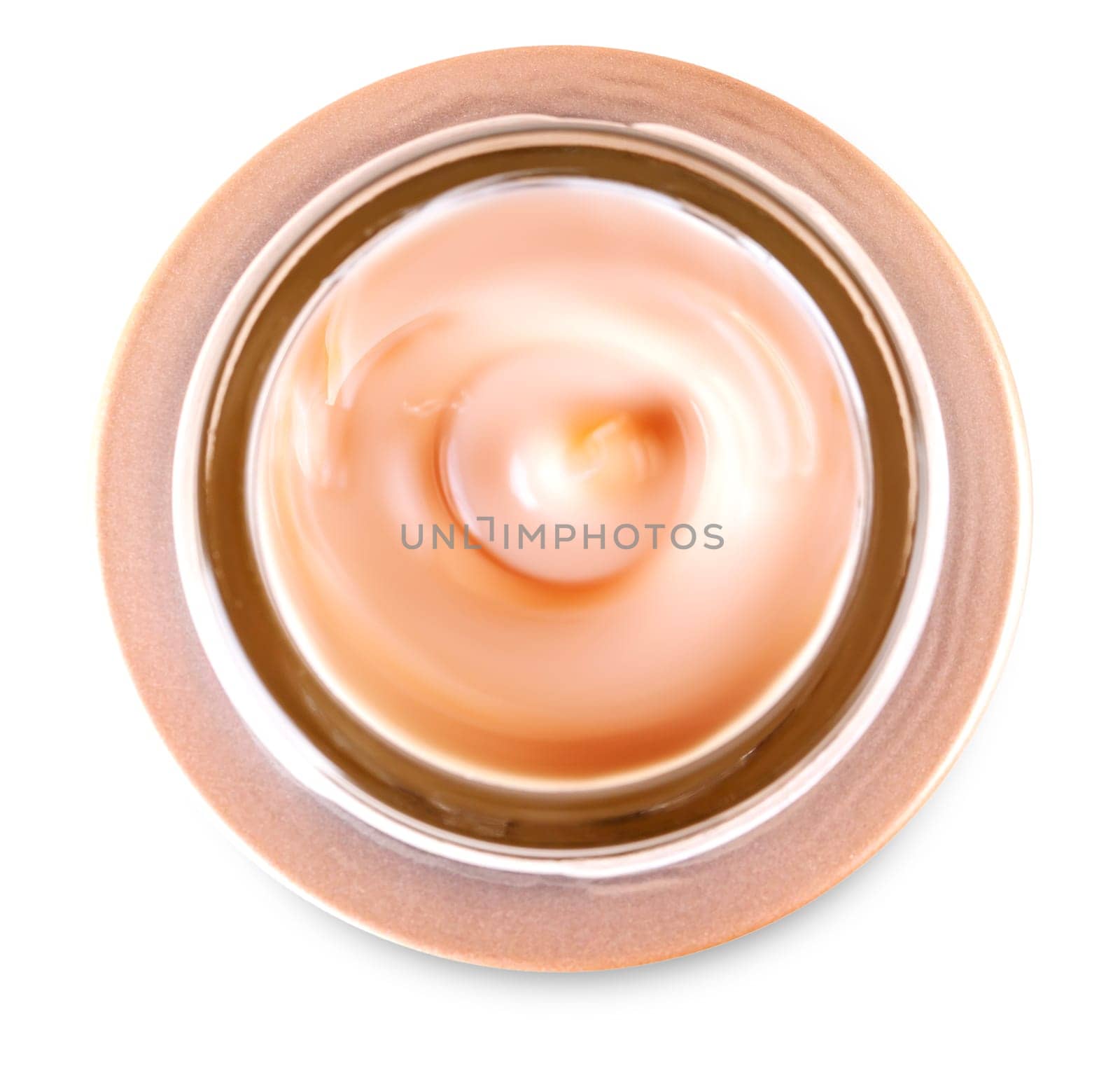 The beauty cream or yogurt on white background with clipping path