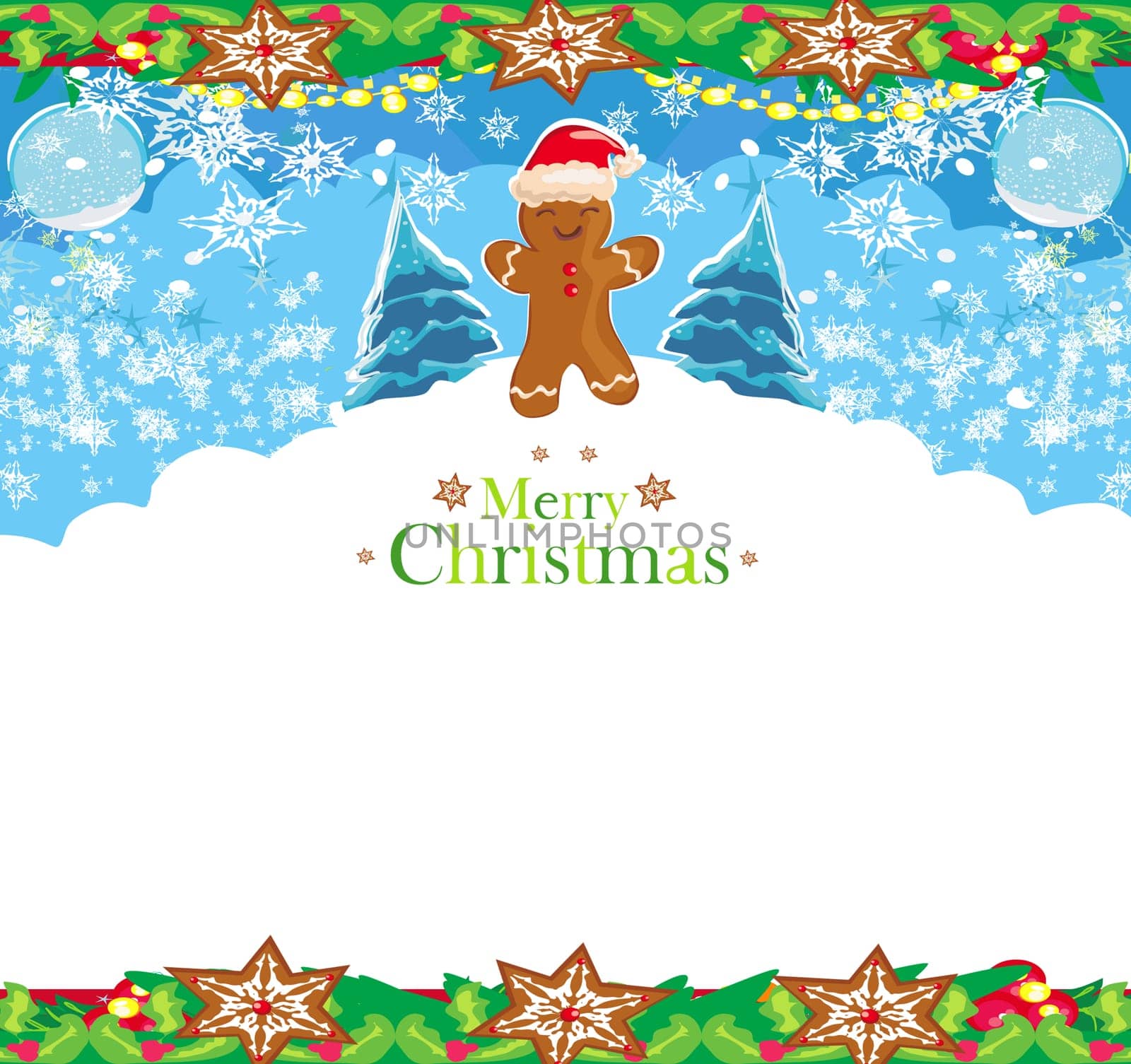 Abstract card with Christmas gingerbread