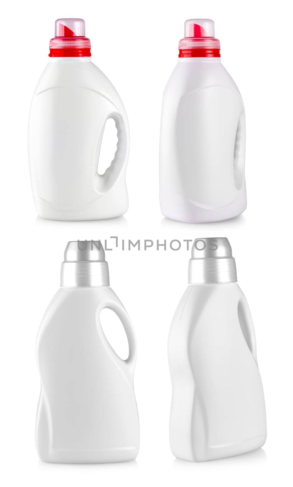 white plastic bottle with a handle on white