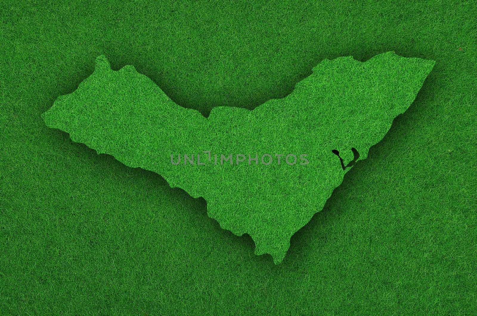Map of Alagoas on green felt