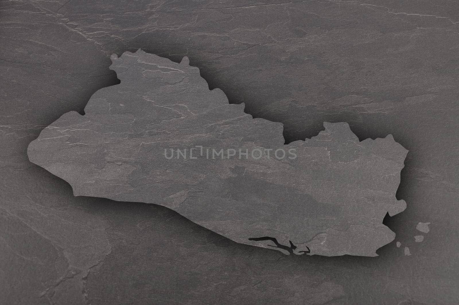 Map of El Salvador on dark slate