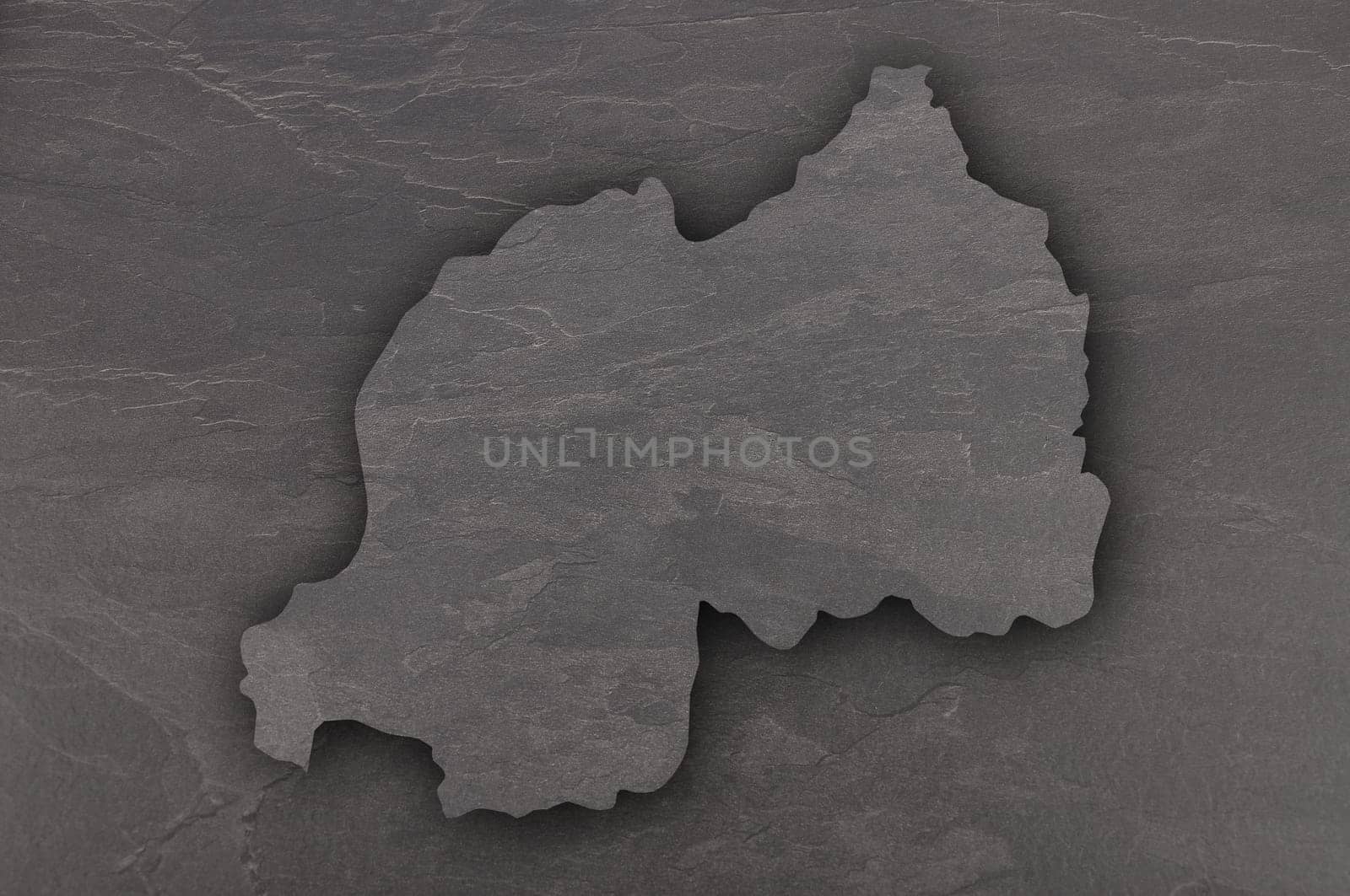 Map of Rwanda on dark slate
