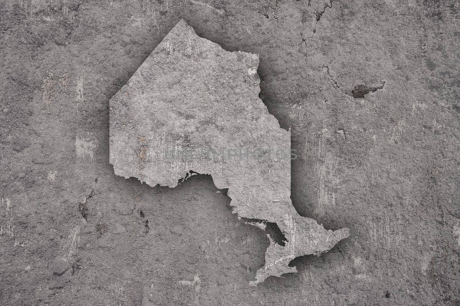 Map of Ontario on weathered concrete