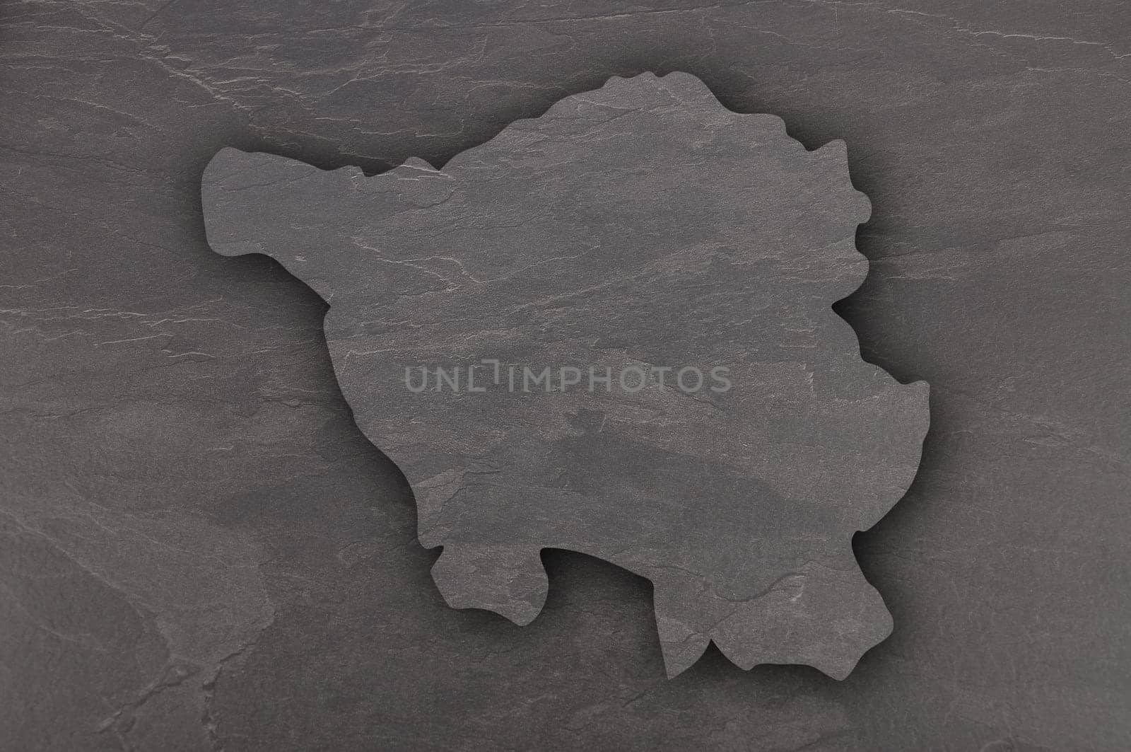 Map of Saarland on dark slate