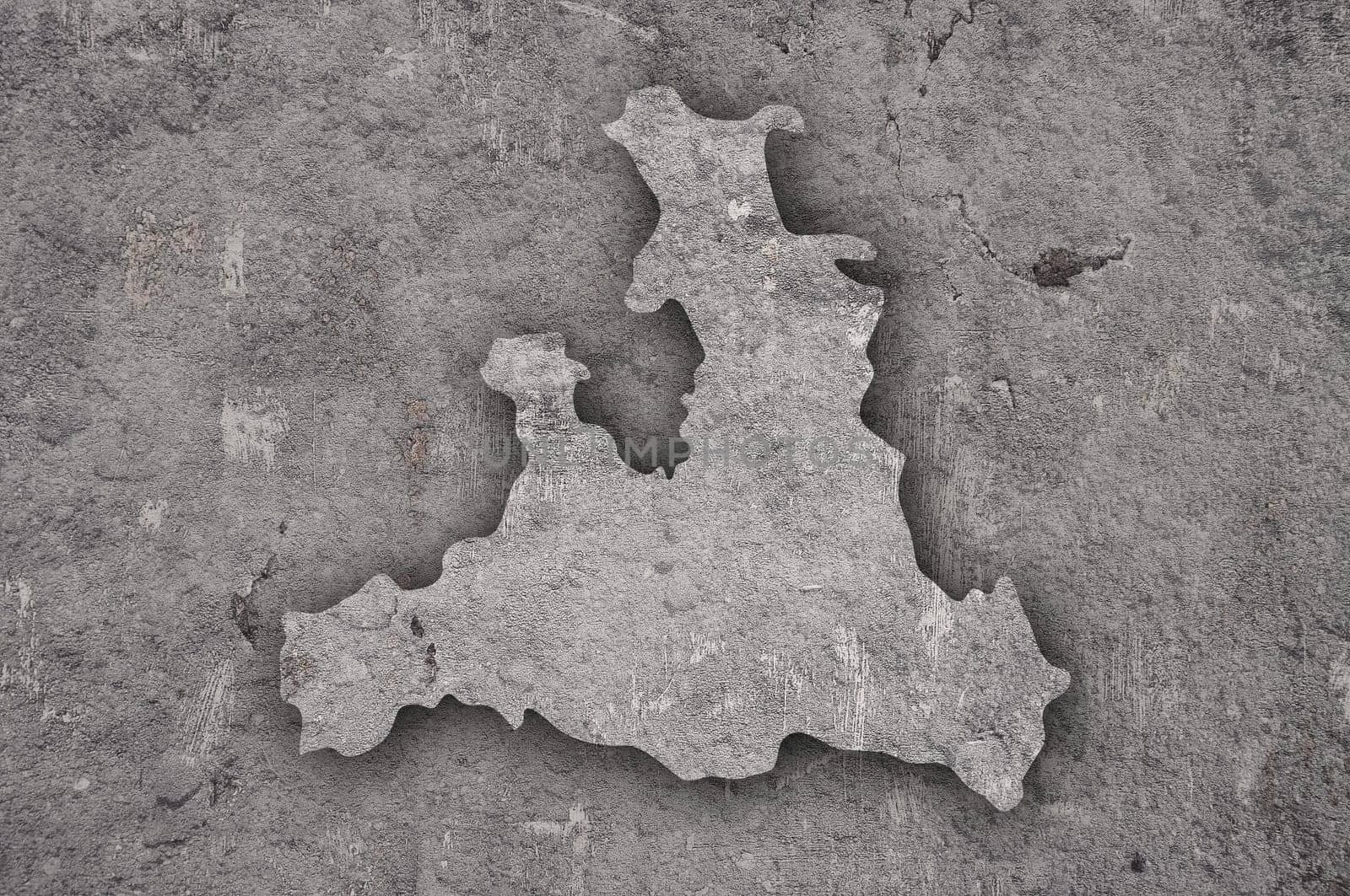Map of Salzburg on weathered concrete