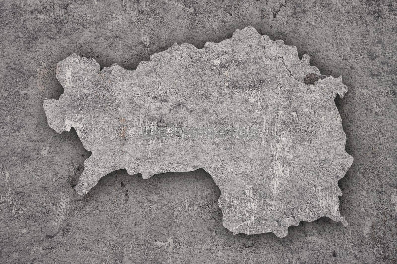 Map of Styria on weathered concrete