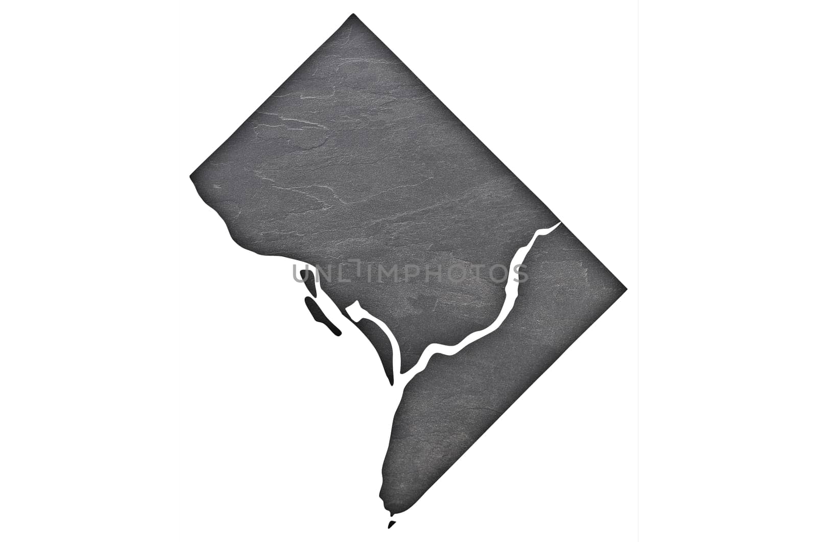 Map of Washington DC. on dark slate