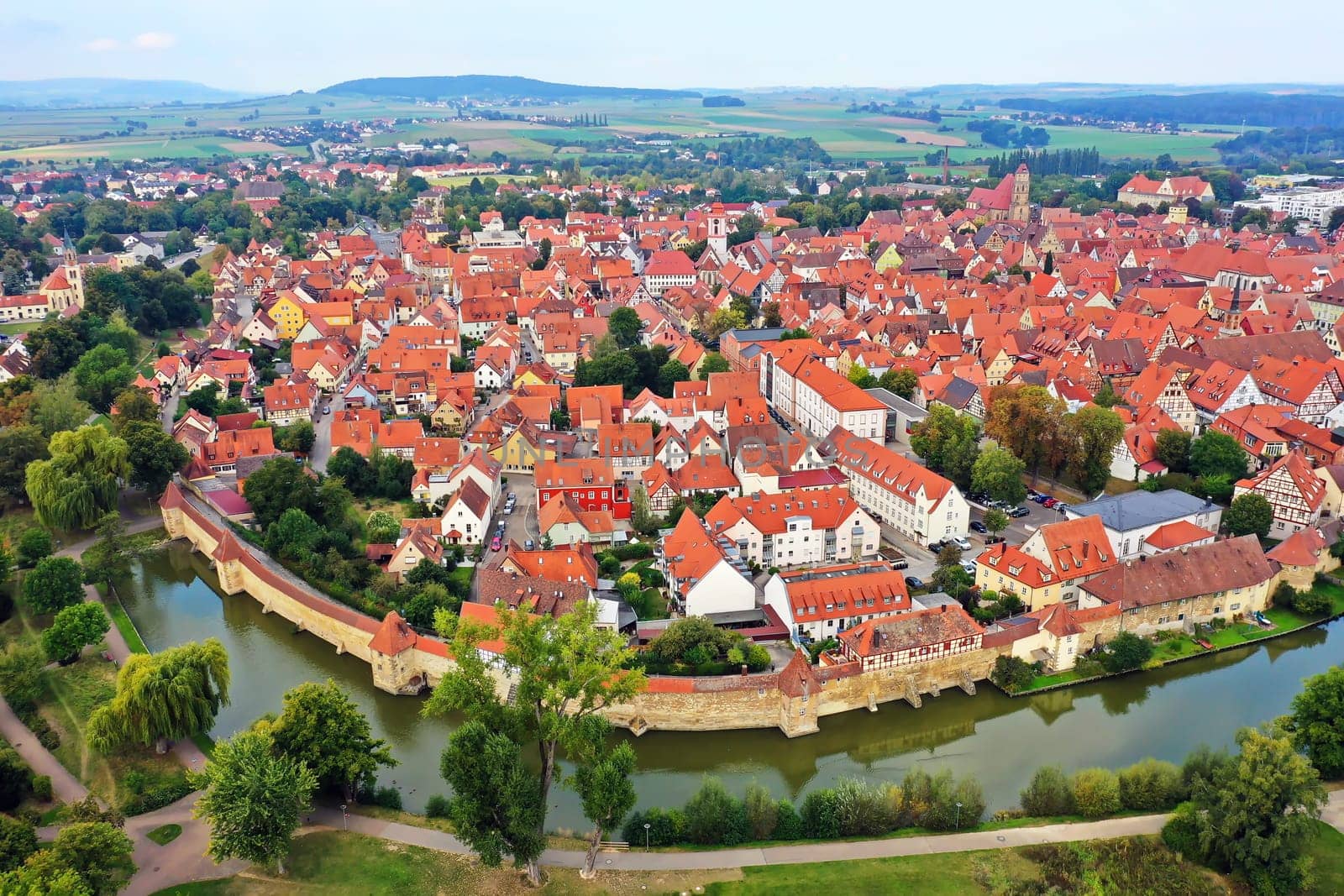 Aerial view of Weißenburg in good weather