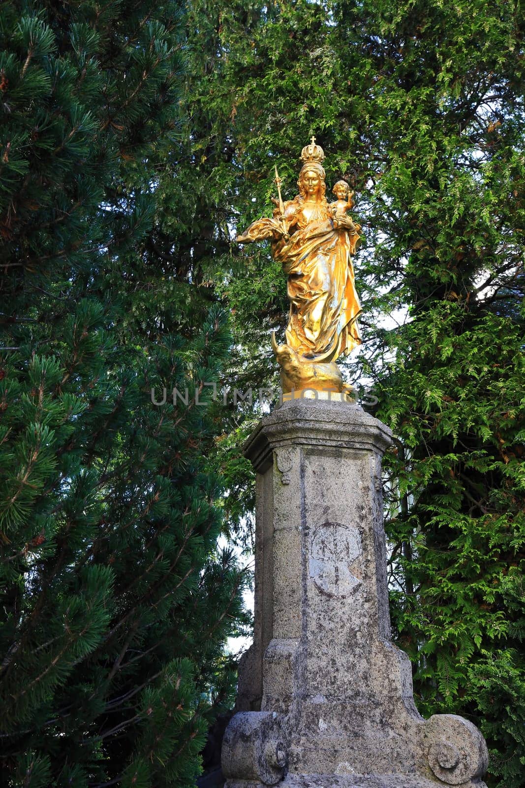 The statue of the Virgin Mary is a sight of the town of Marktoberdorf