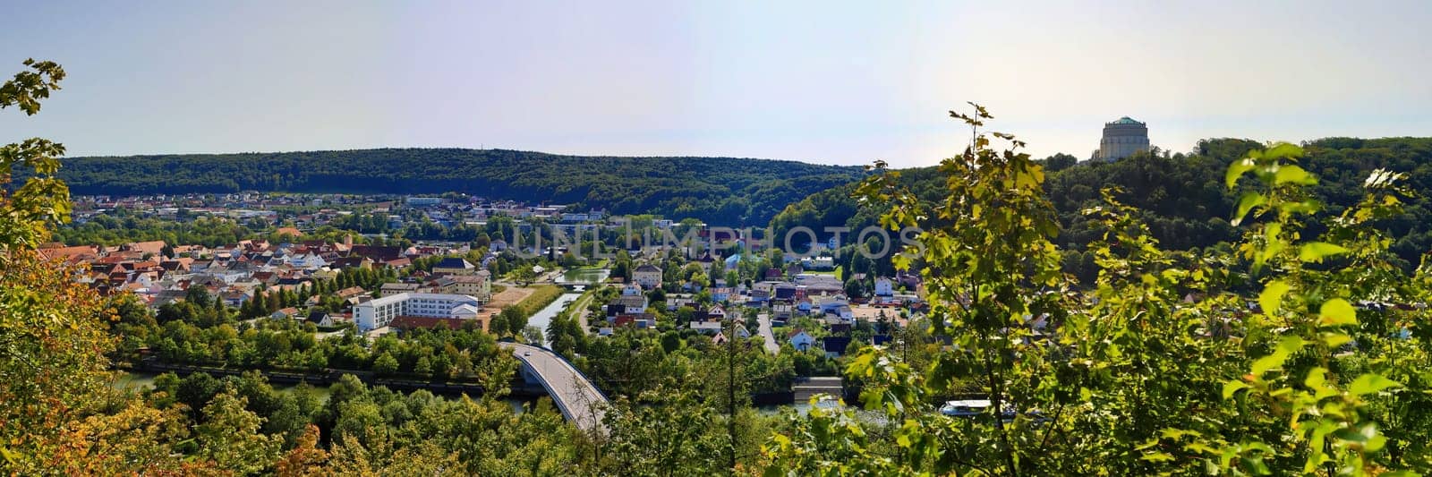 Panorama shot of Kelheim with sights of the city