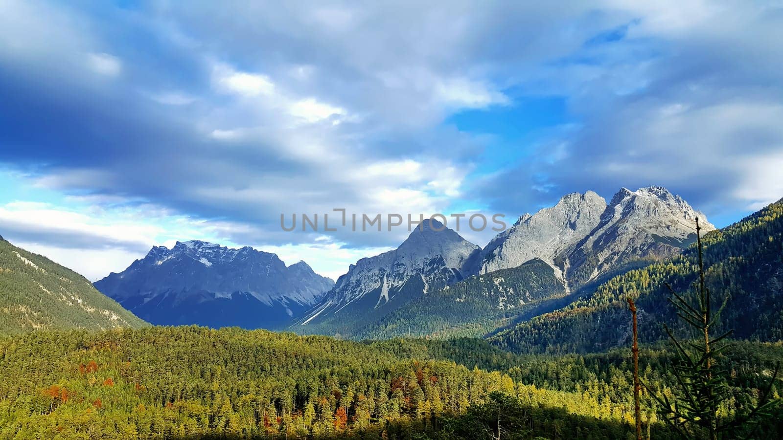 The Fernpass at Blindsee with a view of the Zugspitze