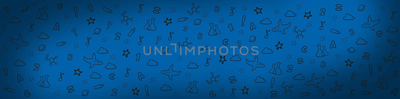Abstract stylish background with different symbols of study - Illustration