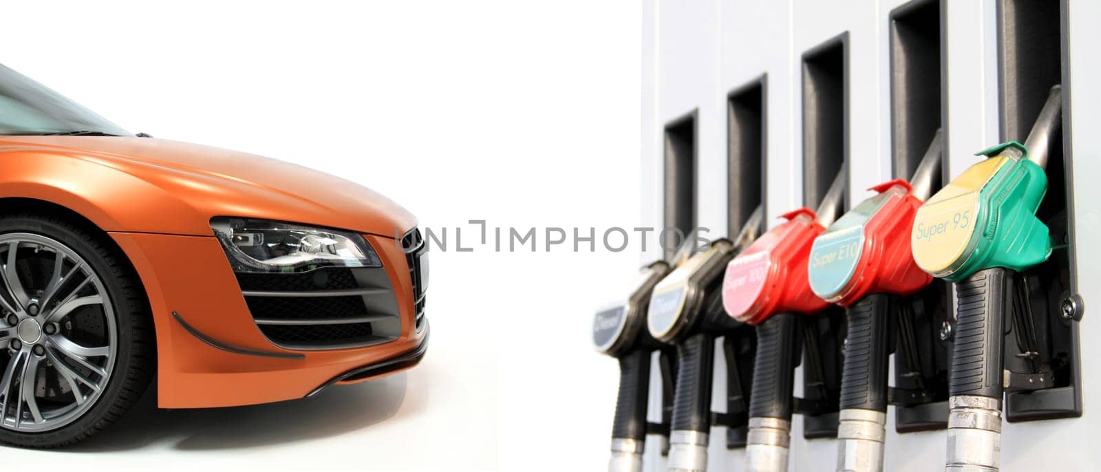 Gas station with different types of fuel - Photo