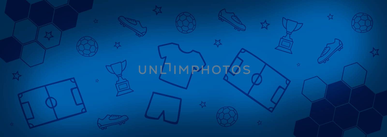 Abstract sports background with different football elements - illustration
