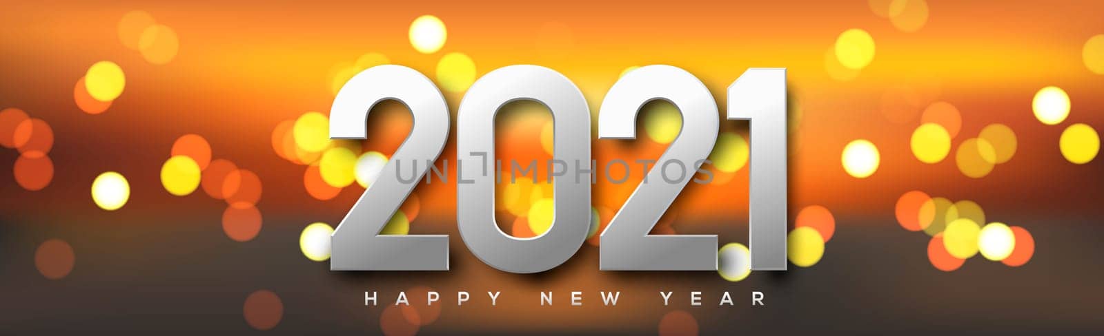 Multicolored shiny festive new year bokeh 2021 - illustration