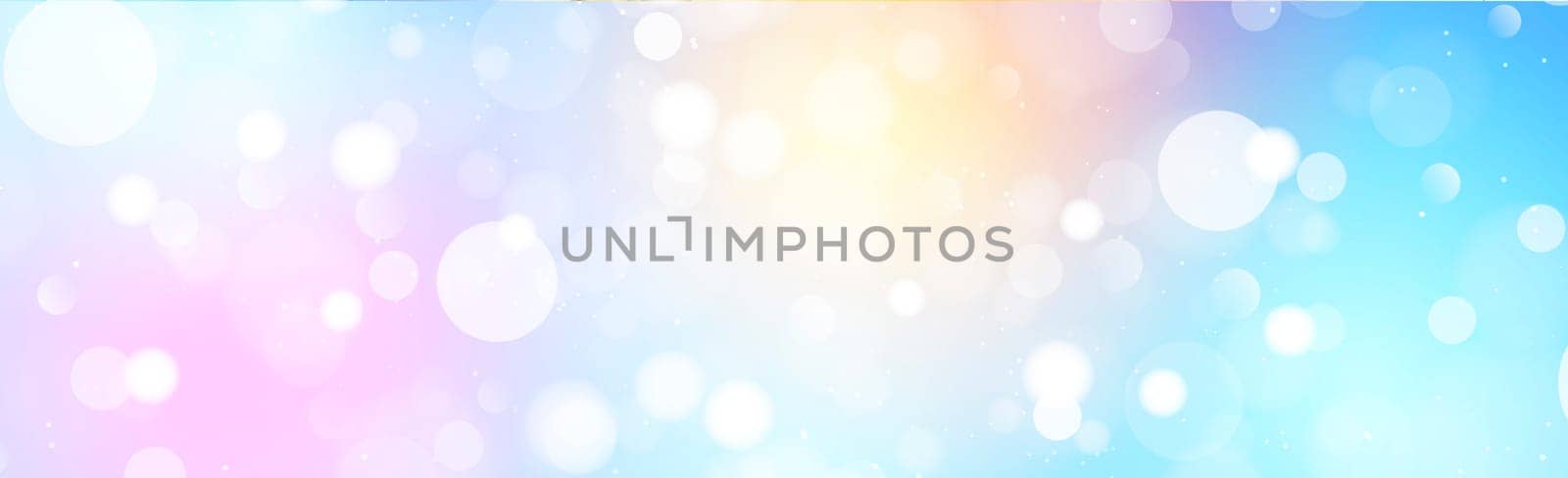 Multicolored blurred bokeh on a colored background panorama