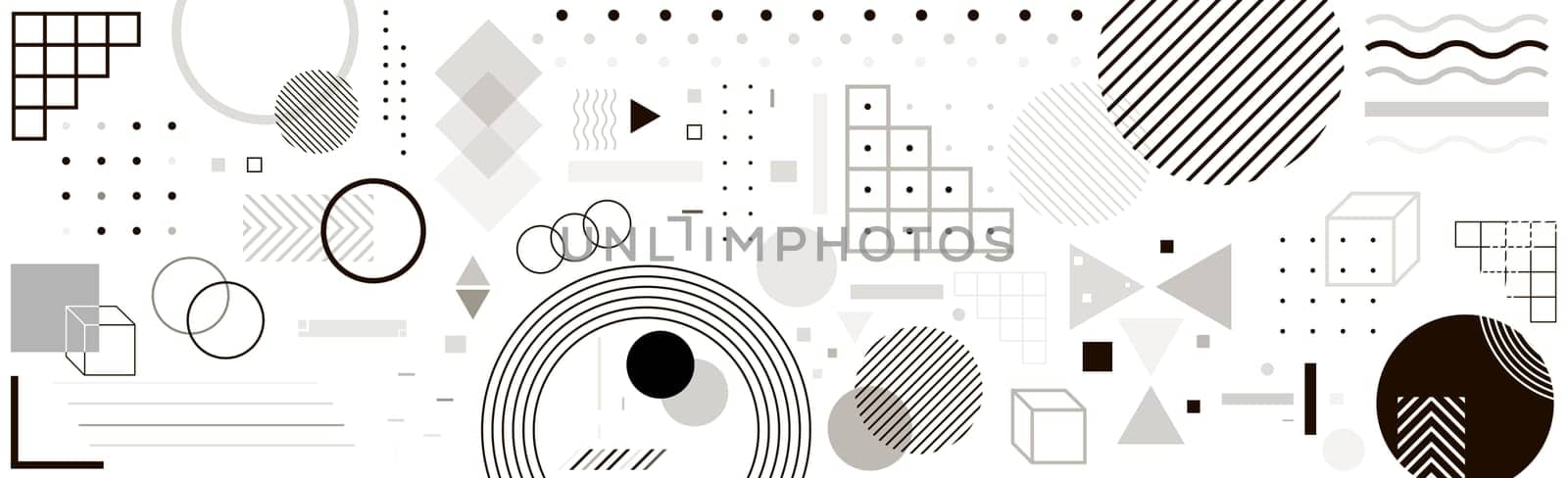 Abstract background with different geometric shapes - illustration