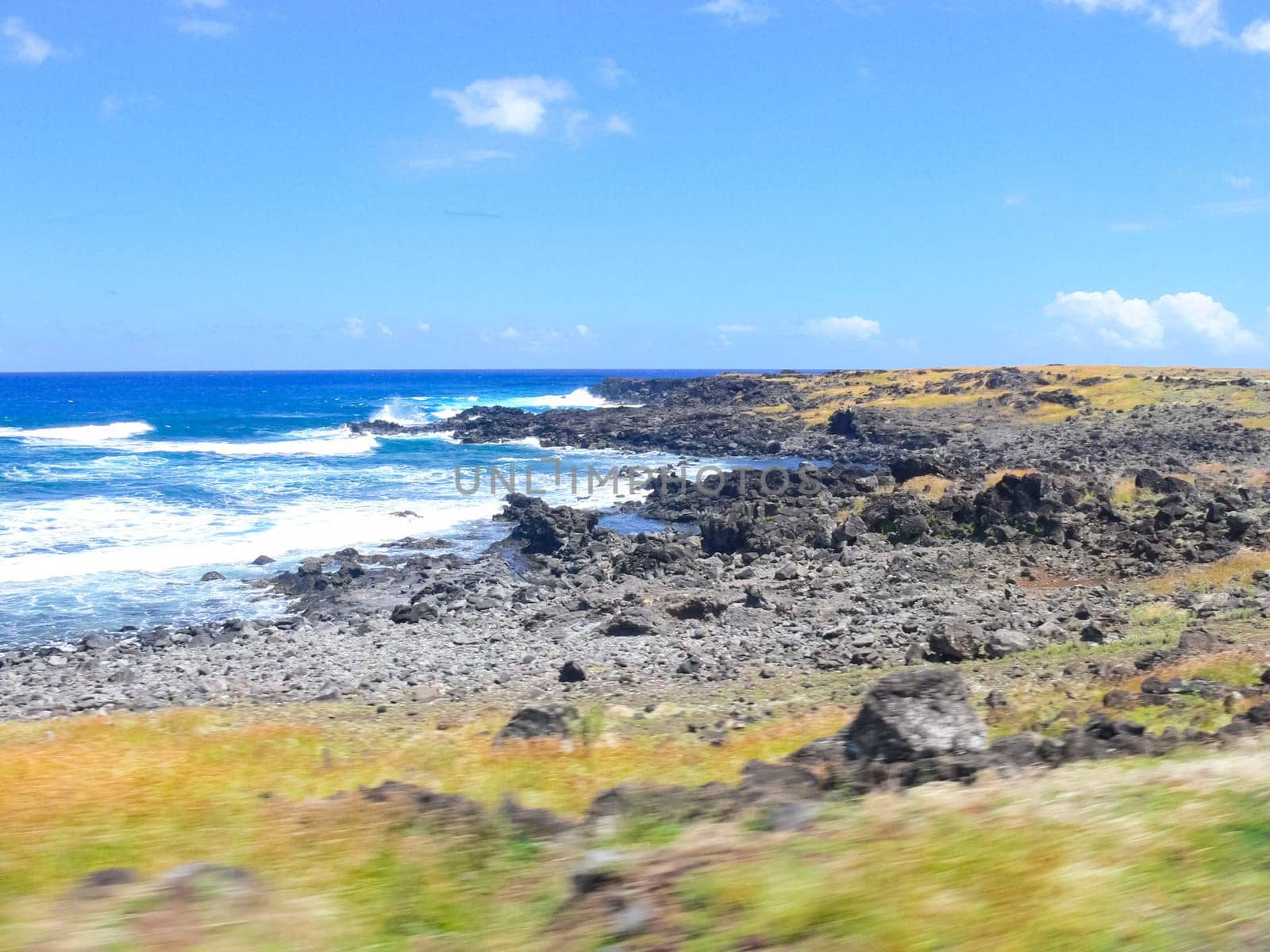 The nature of Easter Island, landscape, vegetation and coast.