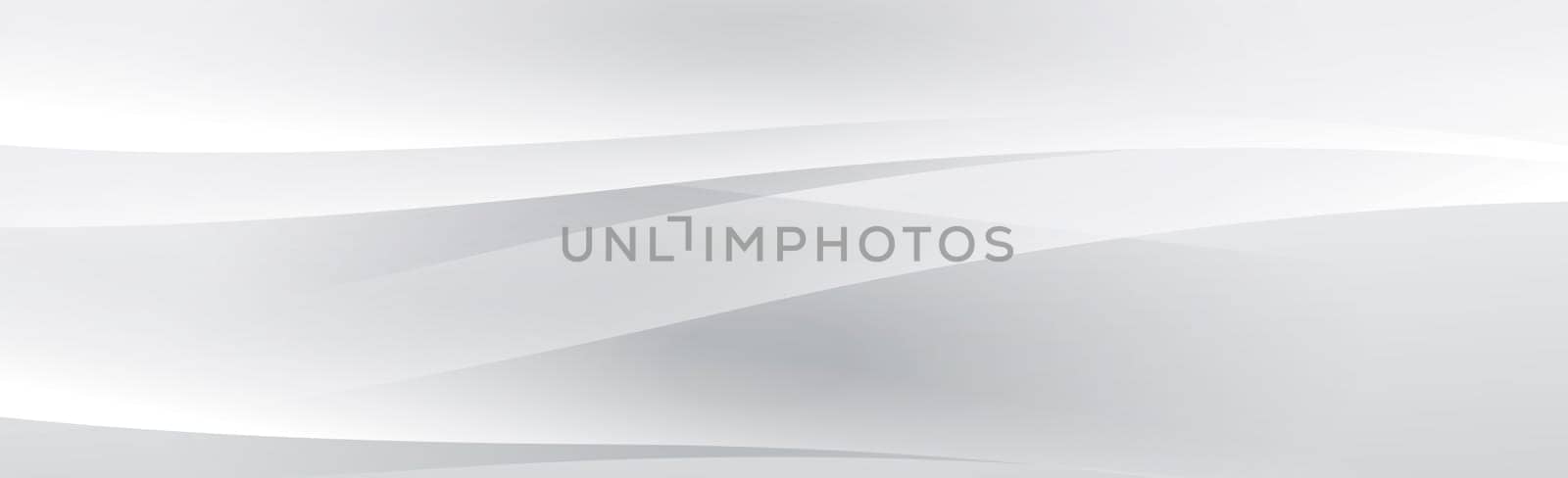White vector panoramic background with wavy lines and shadows