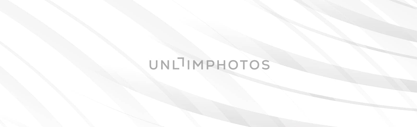 White vector panoramic background with wavy lines and shadows