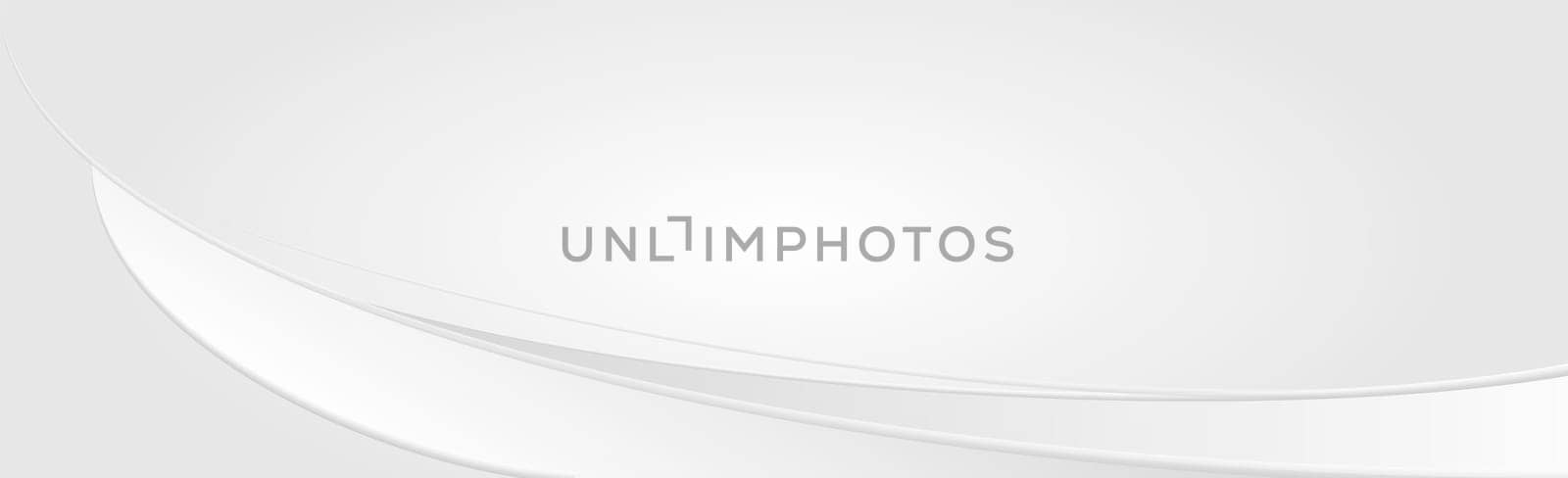 White vector panoramic background with wavy lines and shadows