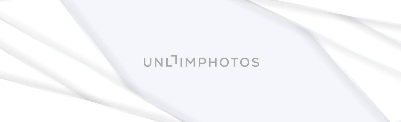 White vector panoramic background with wavy lines and shadows