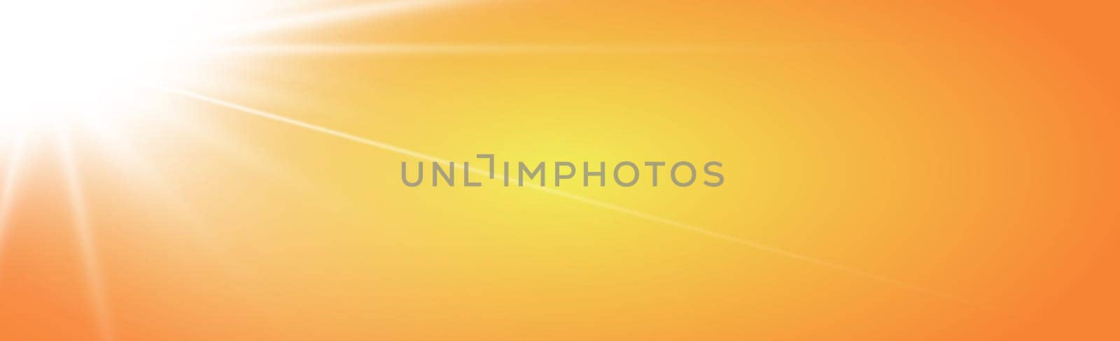Bright sun on yellow-orange background - Illustration
