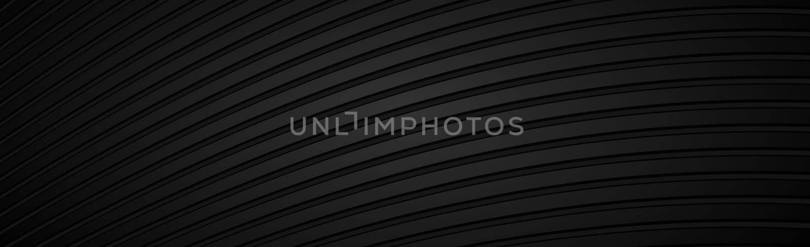 Abstract dark black textured panoramic background - Vector illustration