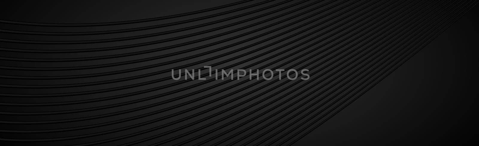 Abstract dark black textured panoramic background - Vector illustration