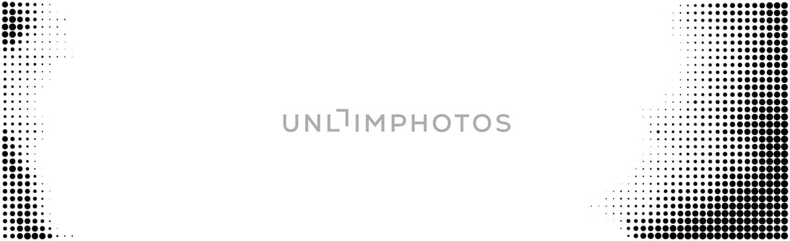 Many dots on a white background panorama