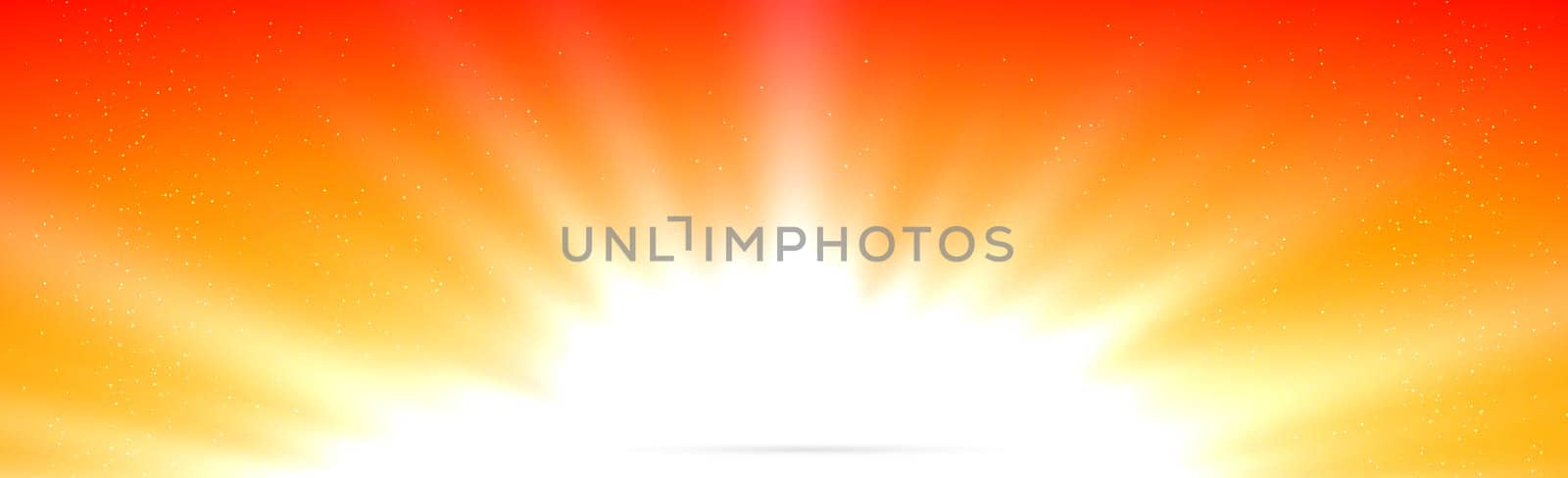 Bright sun on a yellow-orange background