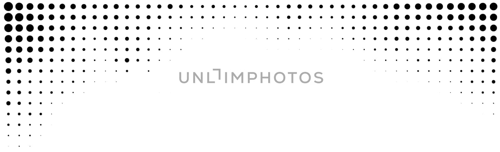 Many dots on a white background panorama