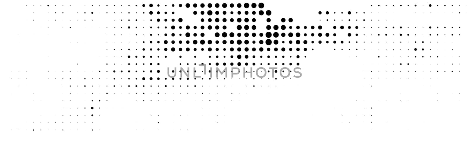 Many dots on a white background panorama
