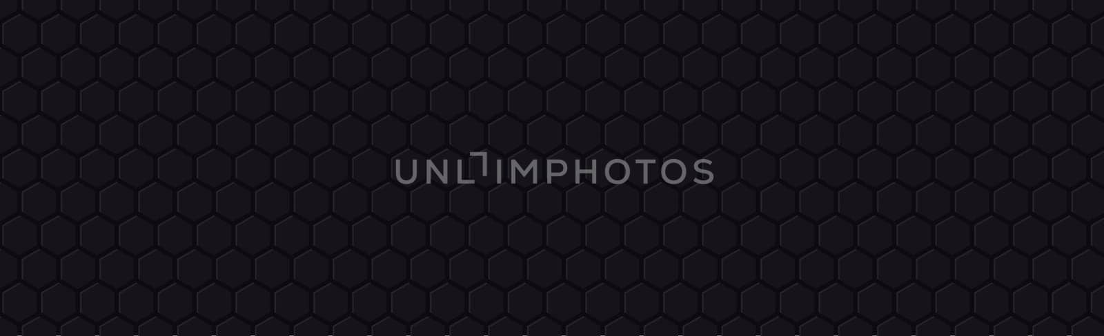 Dark hexagons on a black background - Vector illustration