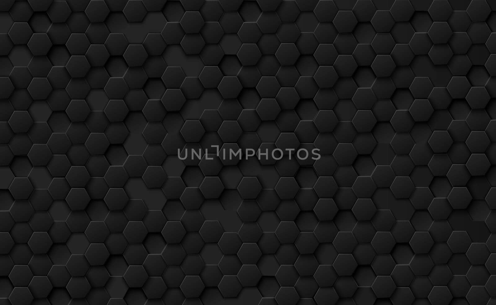 Abstract hexagons black on a black and gray background - illustration