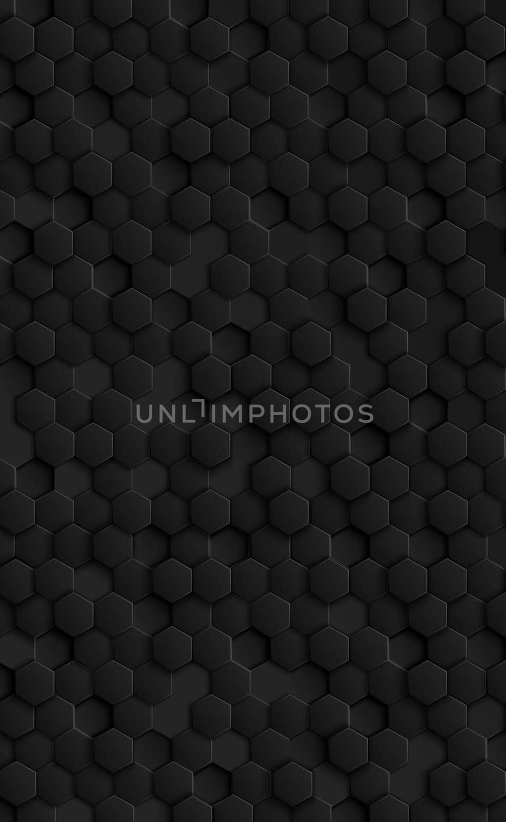 Abstract hexagons black on a black and gray background - illustration