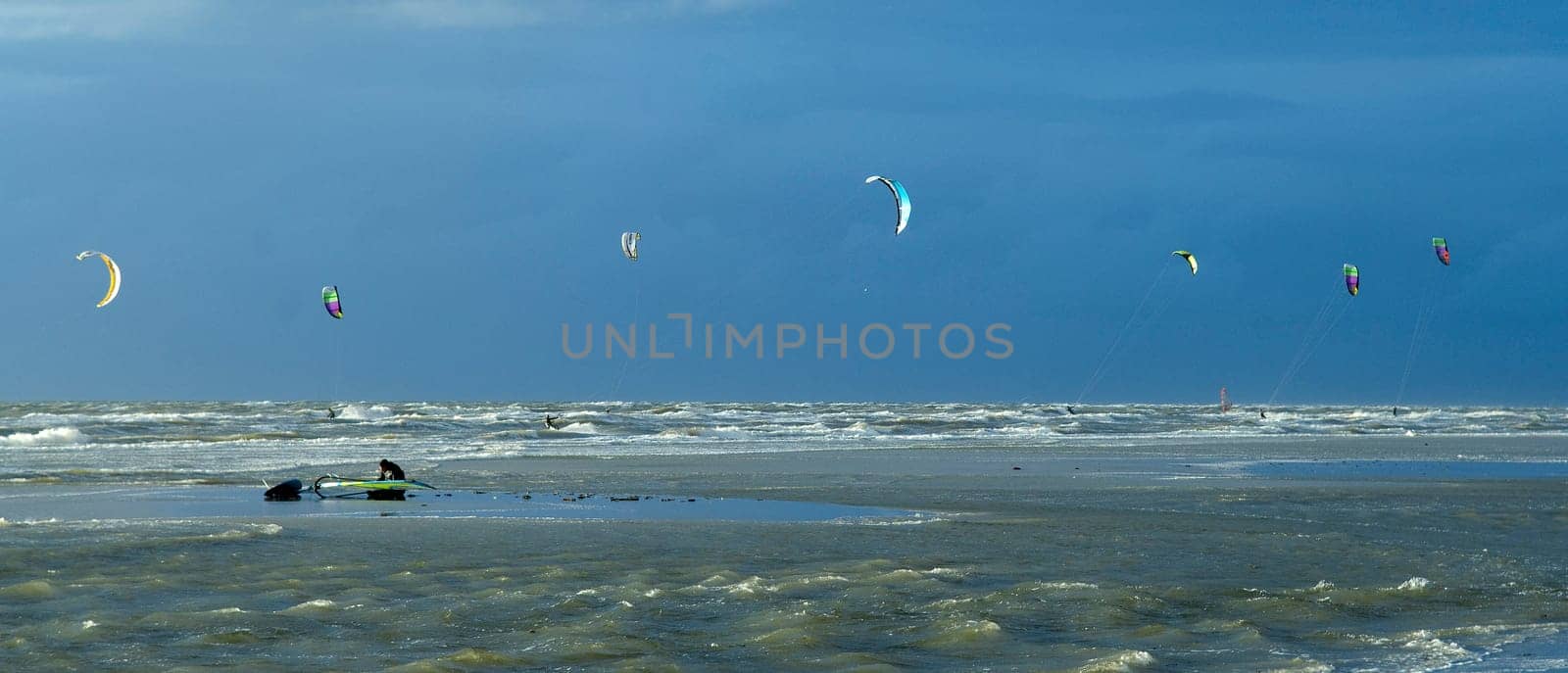 Kitesurfer, Lenkdrachensegeln, Sankt Peter-Ording