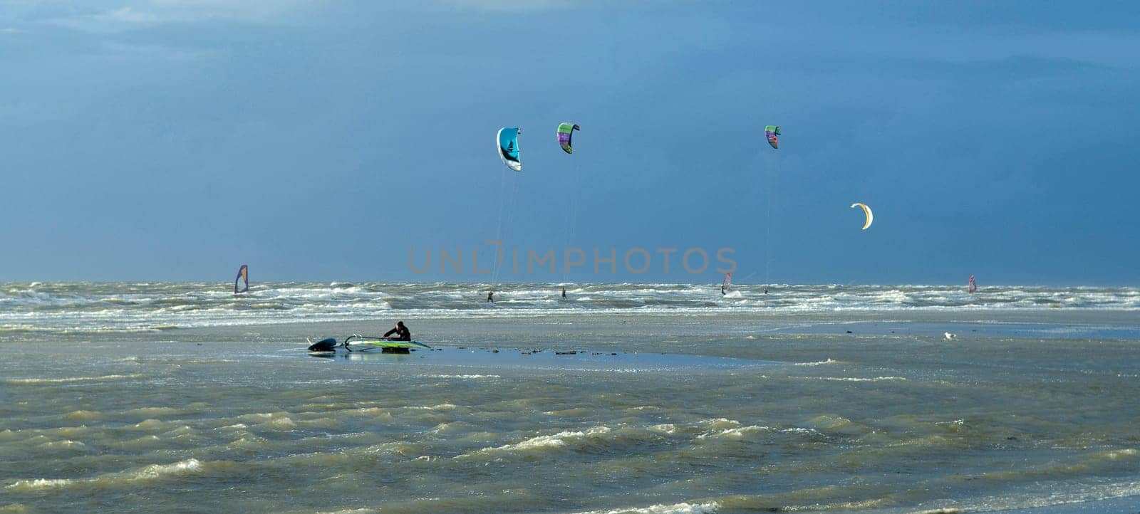 Kitesurfer, Lenkdrachensegeln, Sankt Peter-Ording