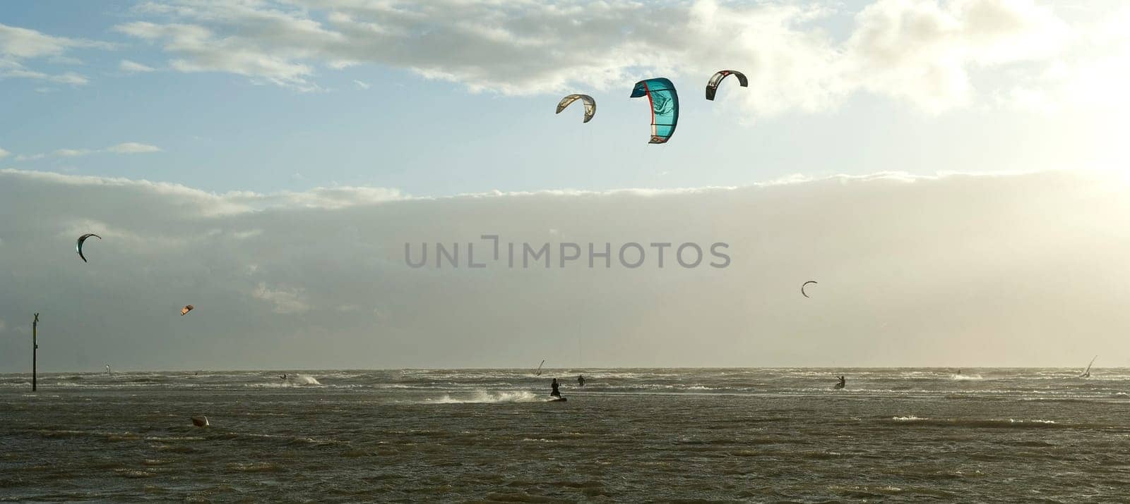 Kitesurfer, Lenkdrachensegeln, Sankt Peter-Ording