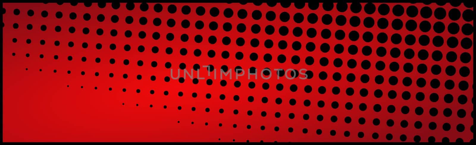Red comic zoom with lines and dots - Vector illustration